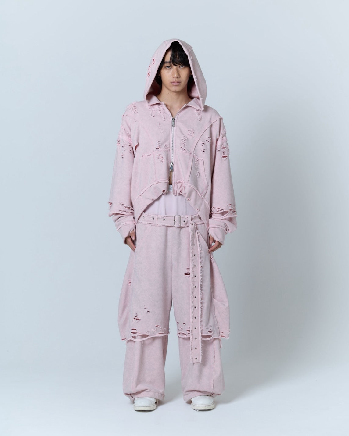 Boxer Destroyed Sweat Pants (Pink)