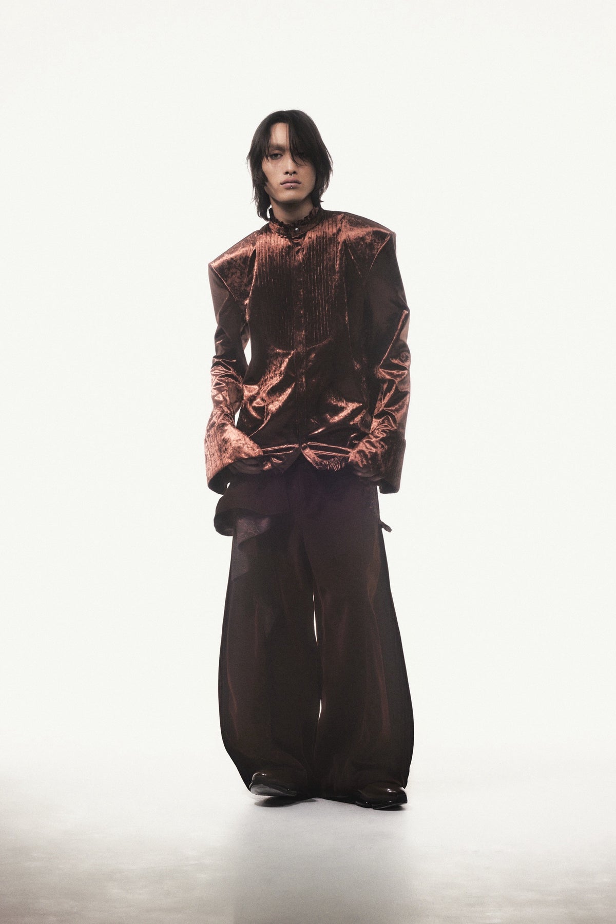 【9月下旬】Velvet Shirt(Brown)