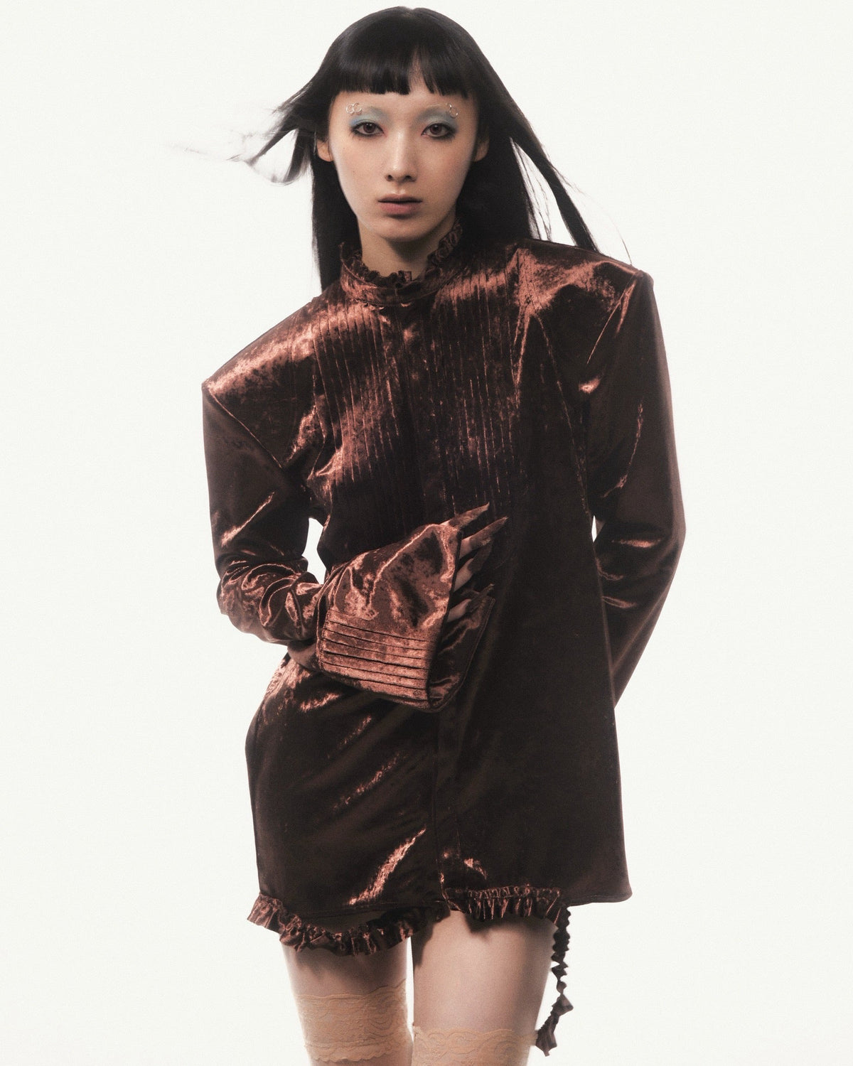 【9月下旬】Velvet Shirt(Brown)