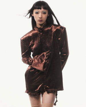【9月下旬】Velvet Shirt(Brown)