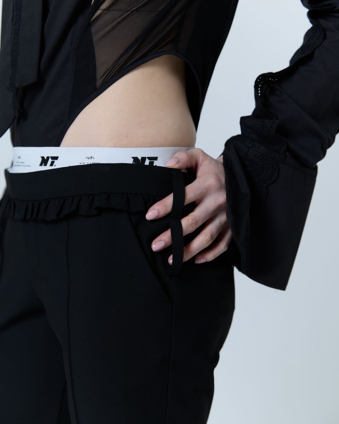 【Last2】Layered Sabrina Pants (Black)