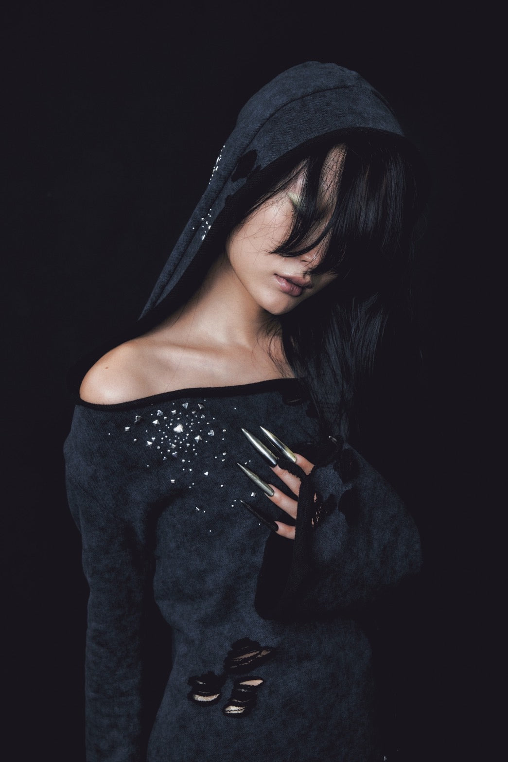 Love Veil Sweat Dress(Black)
