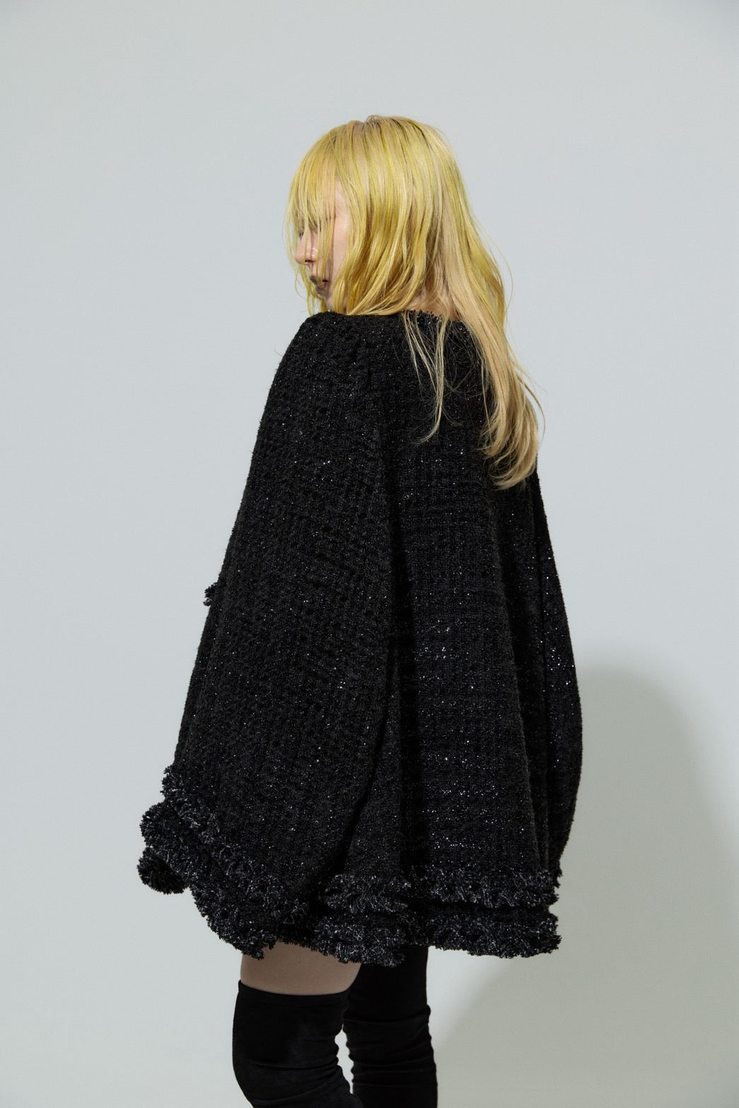 Tweed Bell Dress(Black)