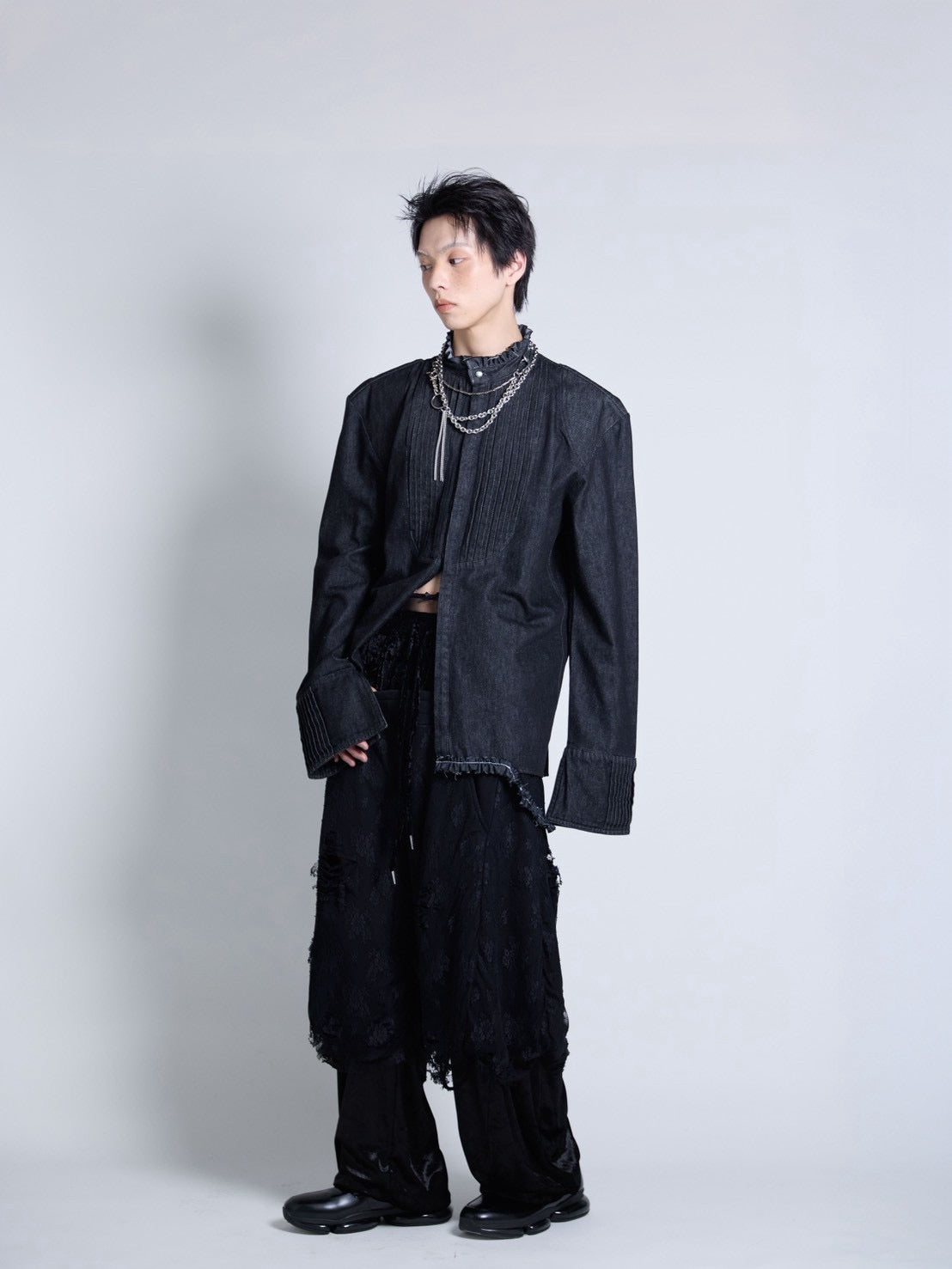 【9月下旬】Denim Shirt(Black)