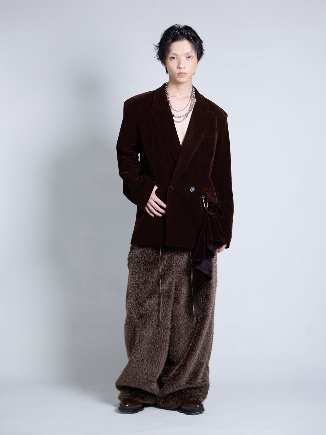 【9月下旬】Velvet Tailored Jacket(Brown）＜店頭予約＞