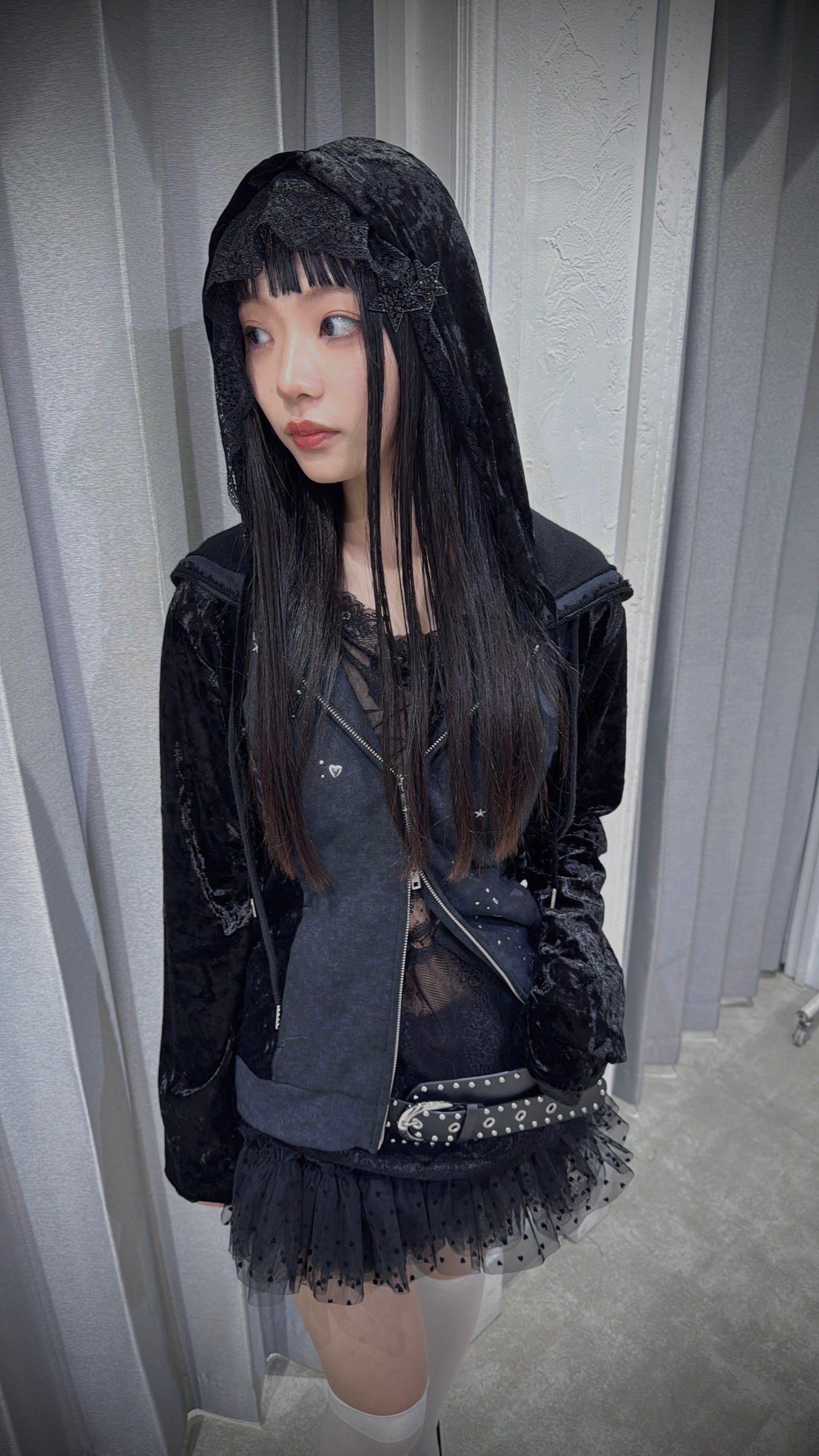 Spark Double Hoodie(Black)