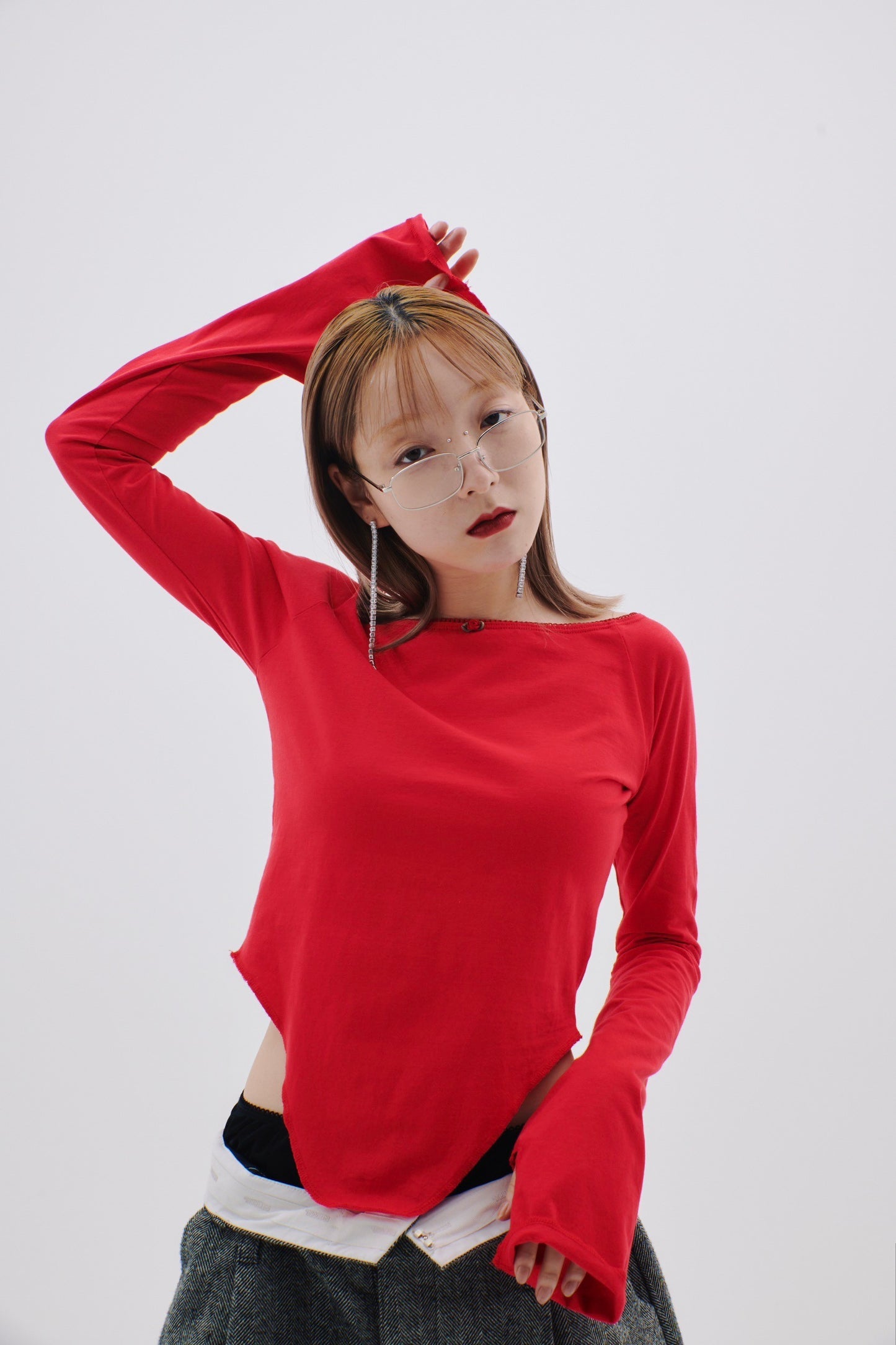 Lingerie Raglan Top(Red)