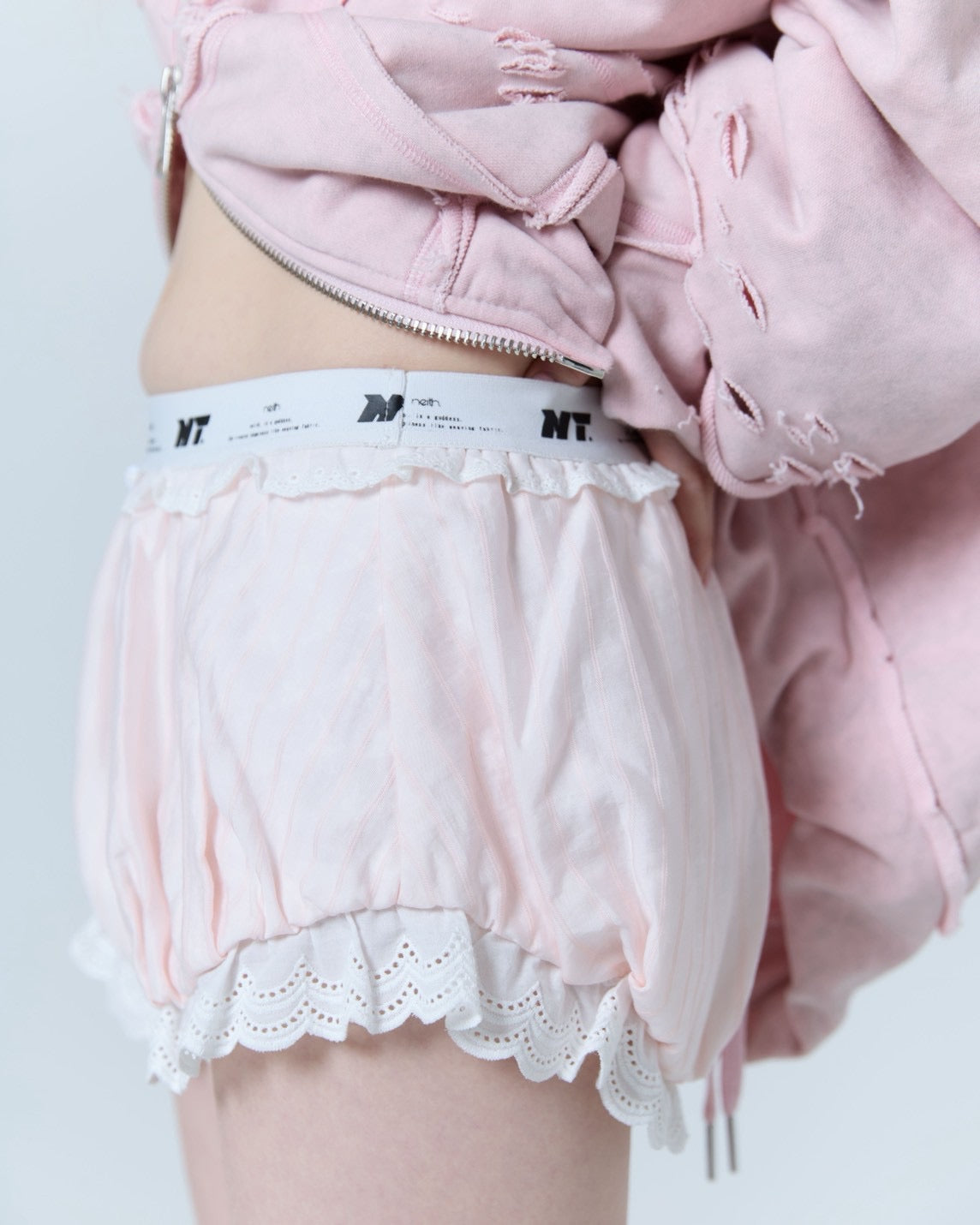 Cotton Lace Drawers (Pink）