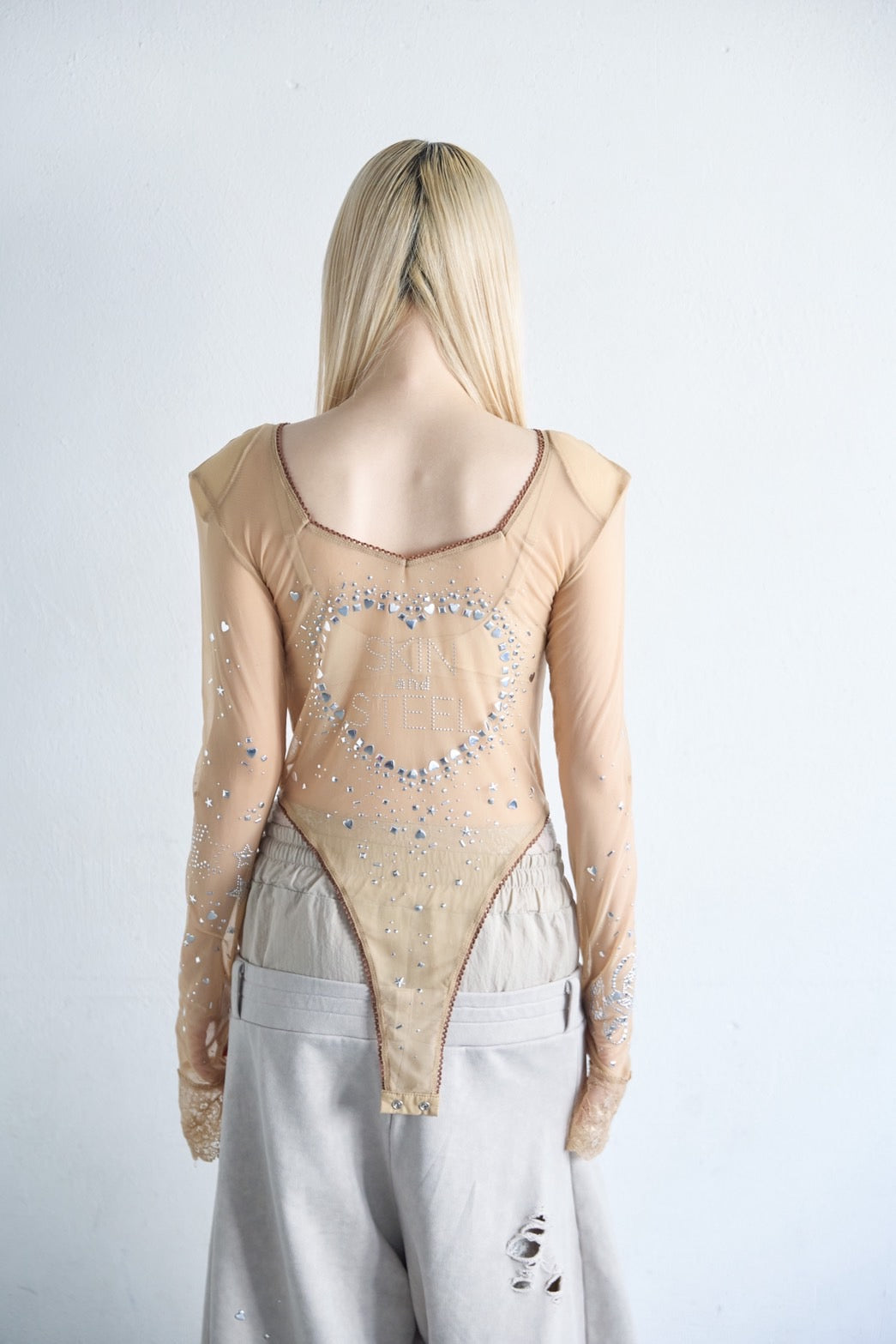 Metallic Sparkle Skin Top(Beige)