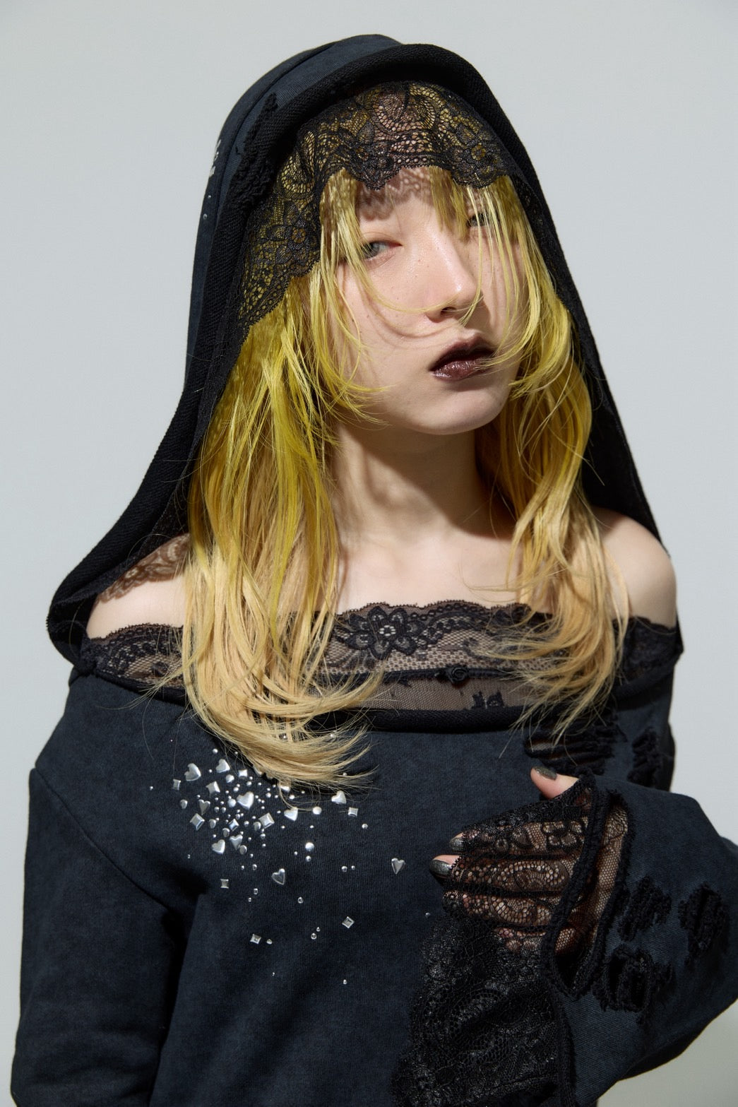Love Veil Sweat Dress(Black)