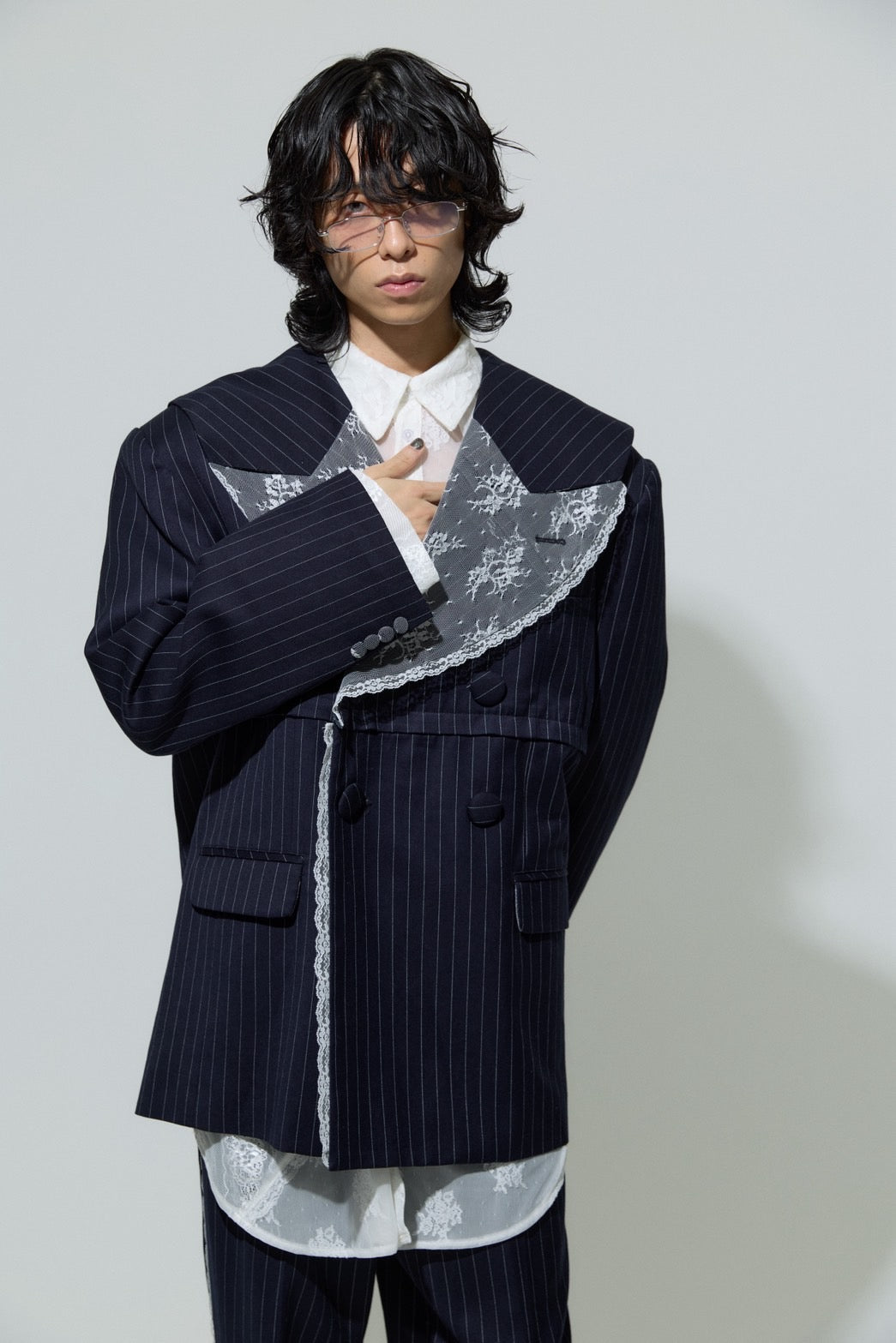 Too Big Stripe Jacket(Navy)