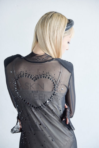 Metallic Sparkle Skin Dress(Black)