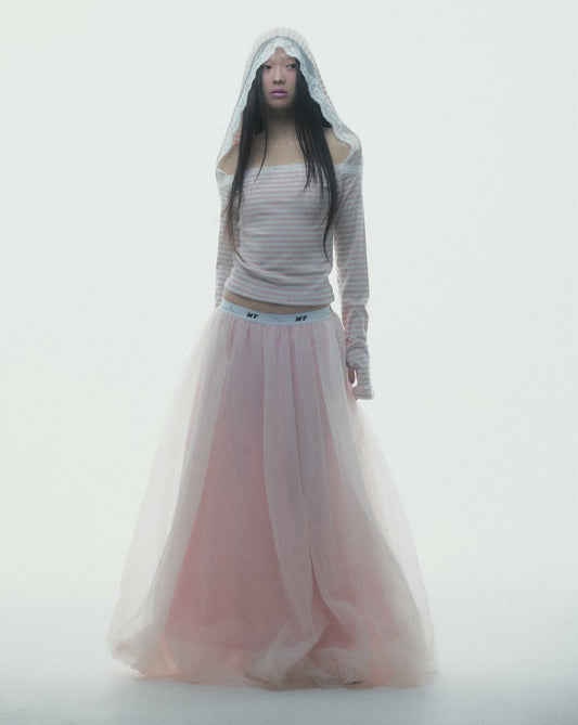 【4月下旬】Tulle Bare Dress(Pink)