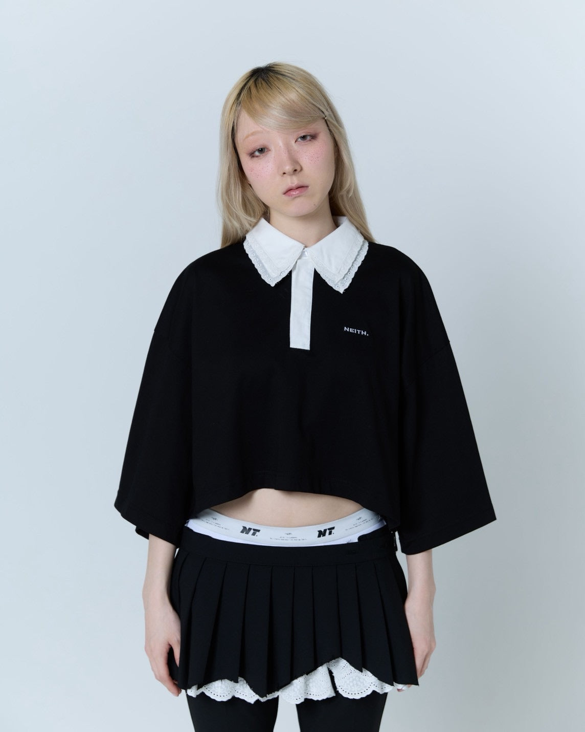 Double Collar Rugger Shirt (Black)