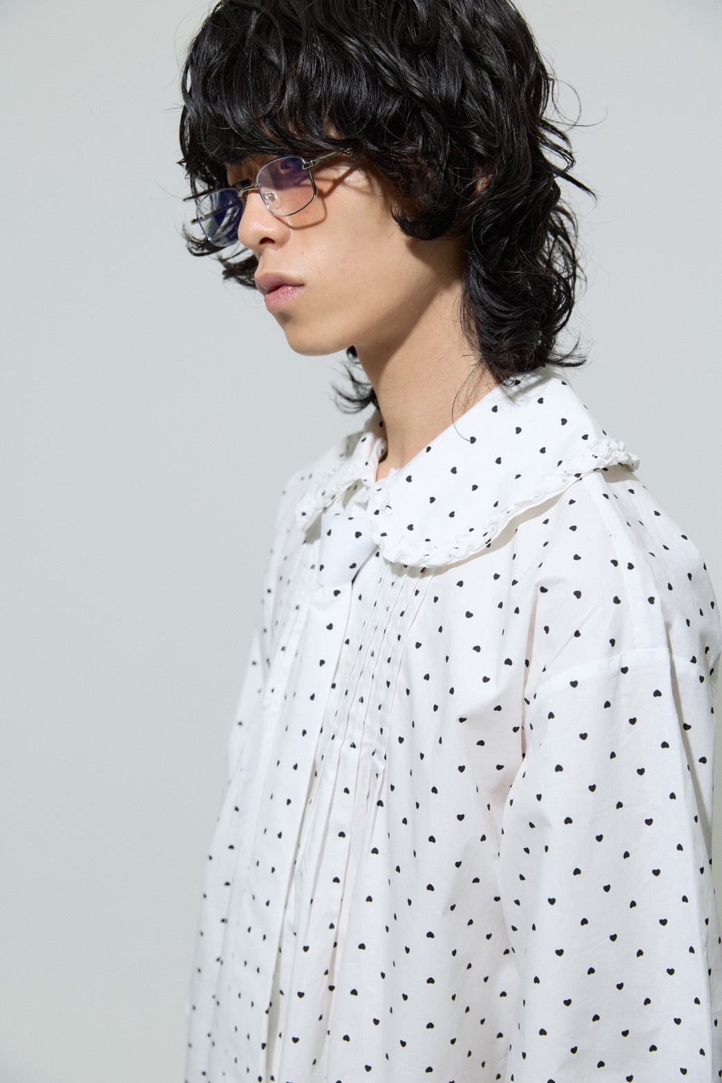 Love Dot Frill Shirt(White)