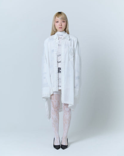 Handkerchief Shirt Dress (White)
