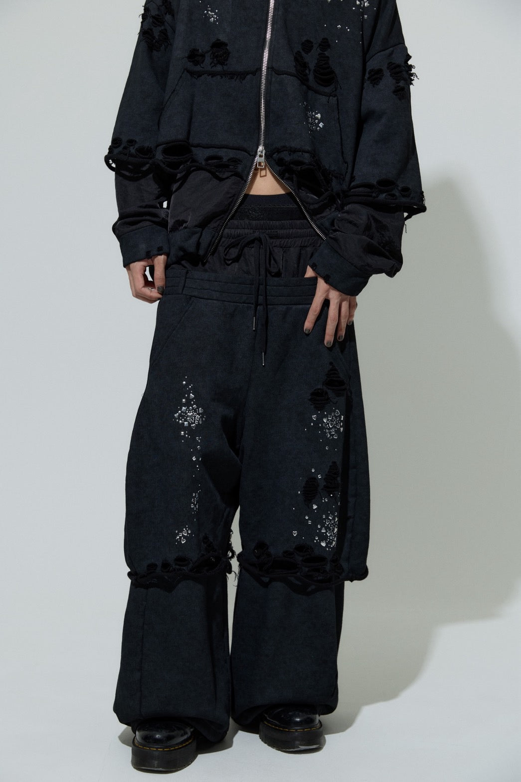 Meteor Low-rise Sweat Pants(Black)