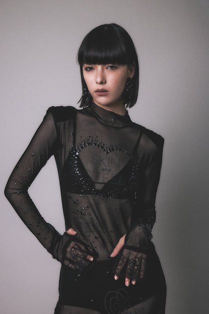 Metallic Sparkle Skin Dress(Black)