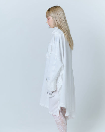 Handkerchief Shirt Dress (White)