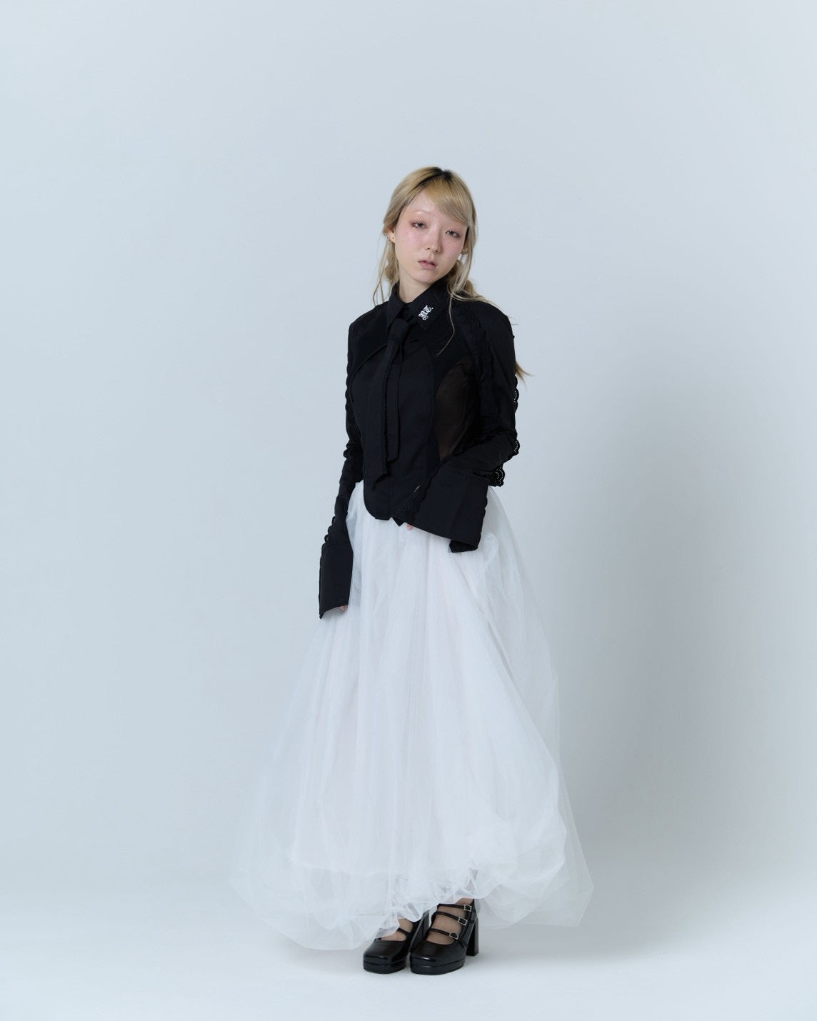 Tulle Bare Dress(White)