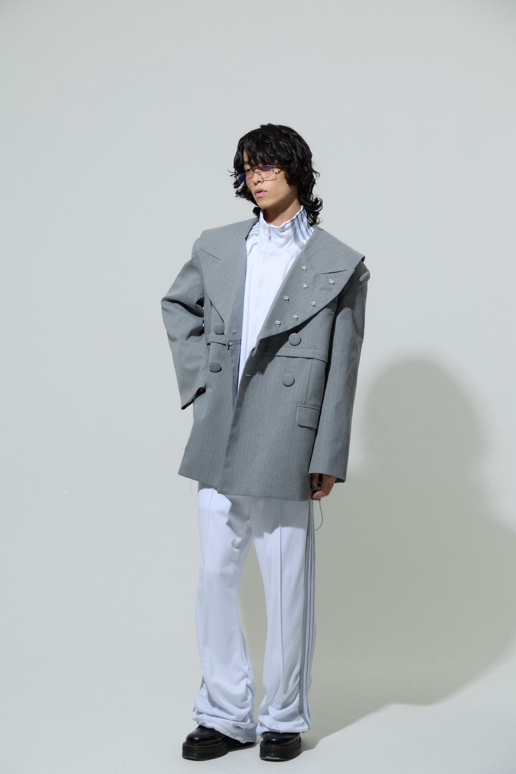 Gathered Track Pants(White)