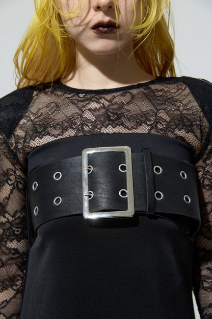 Leather Balloon Dresskirt(Black)