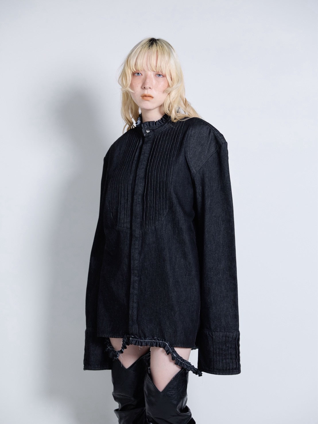 【9月下旬】Denim Shirt(Black)
