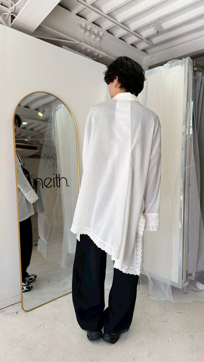Handkerchief Shirt Dress (White)