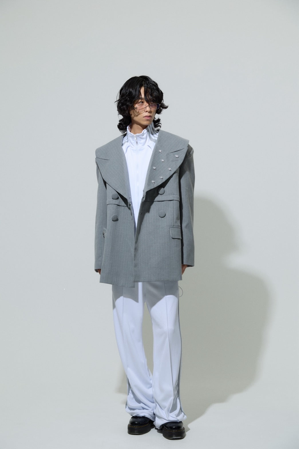 Gathered Track Pants(White)
