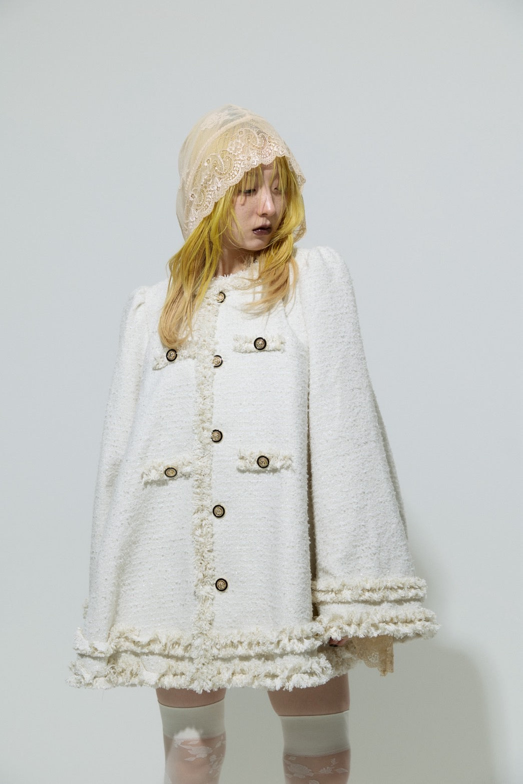 Tweed Bell Dress(Ivory)