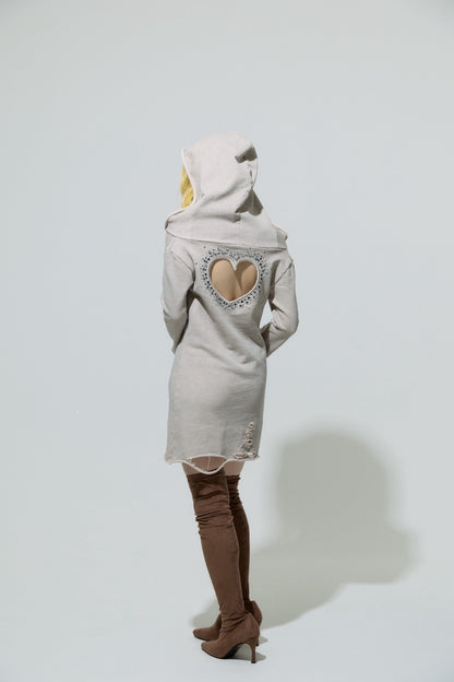 Love Veil Sweat Dress (Beige)