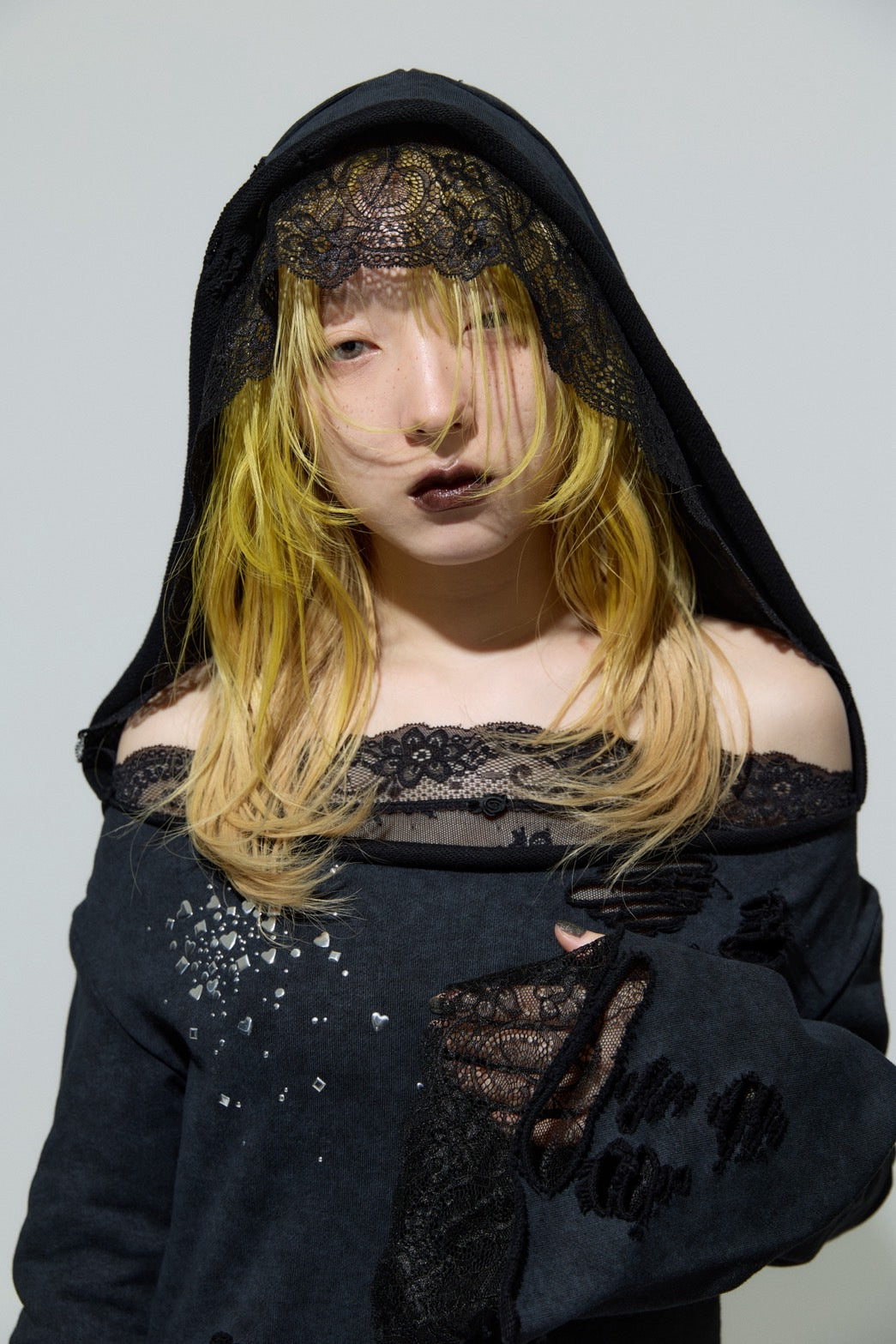 Love Veil Sweat Dress(Black)