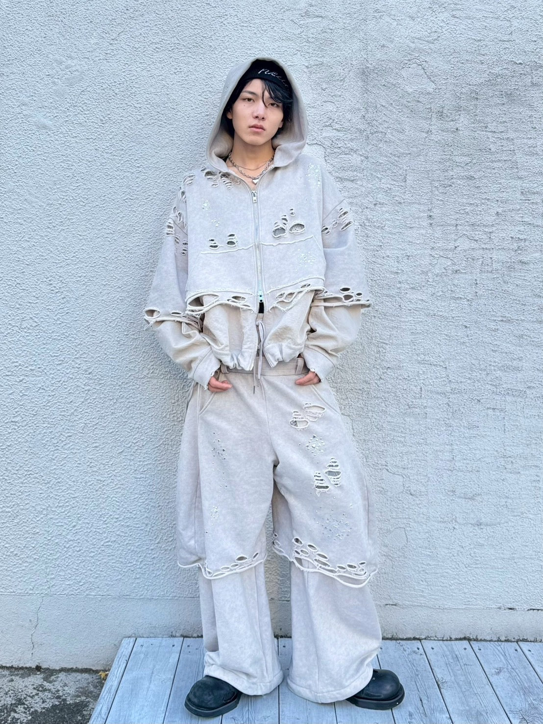 Last2】Meteor Crush Hoodie(Beige) – neith.onlinestore