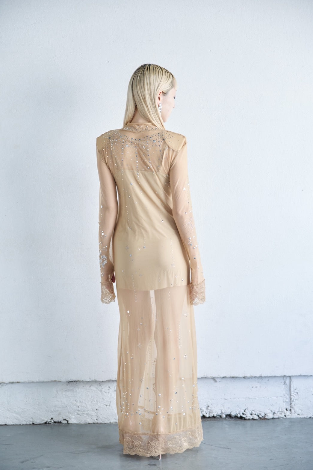 Metallic Sparkle Skin Dress(Beige)