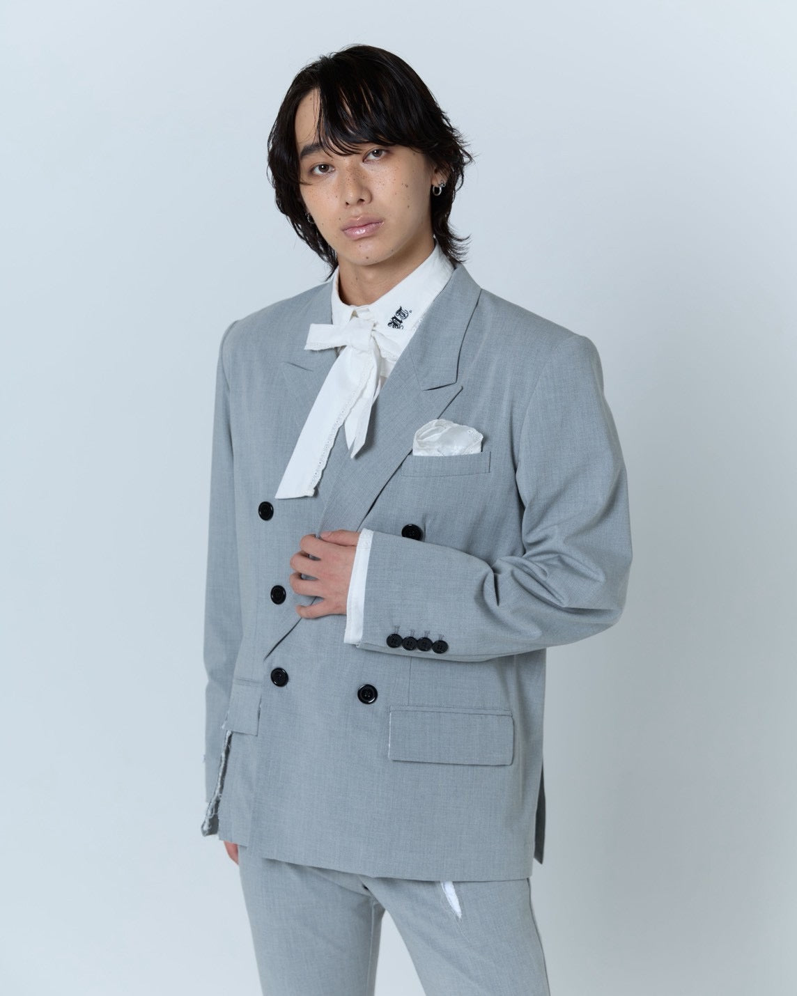 Handkerchief Tied Shirt (Blue)