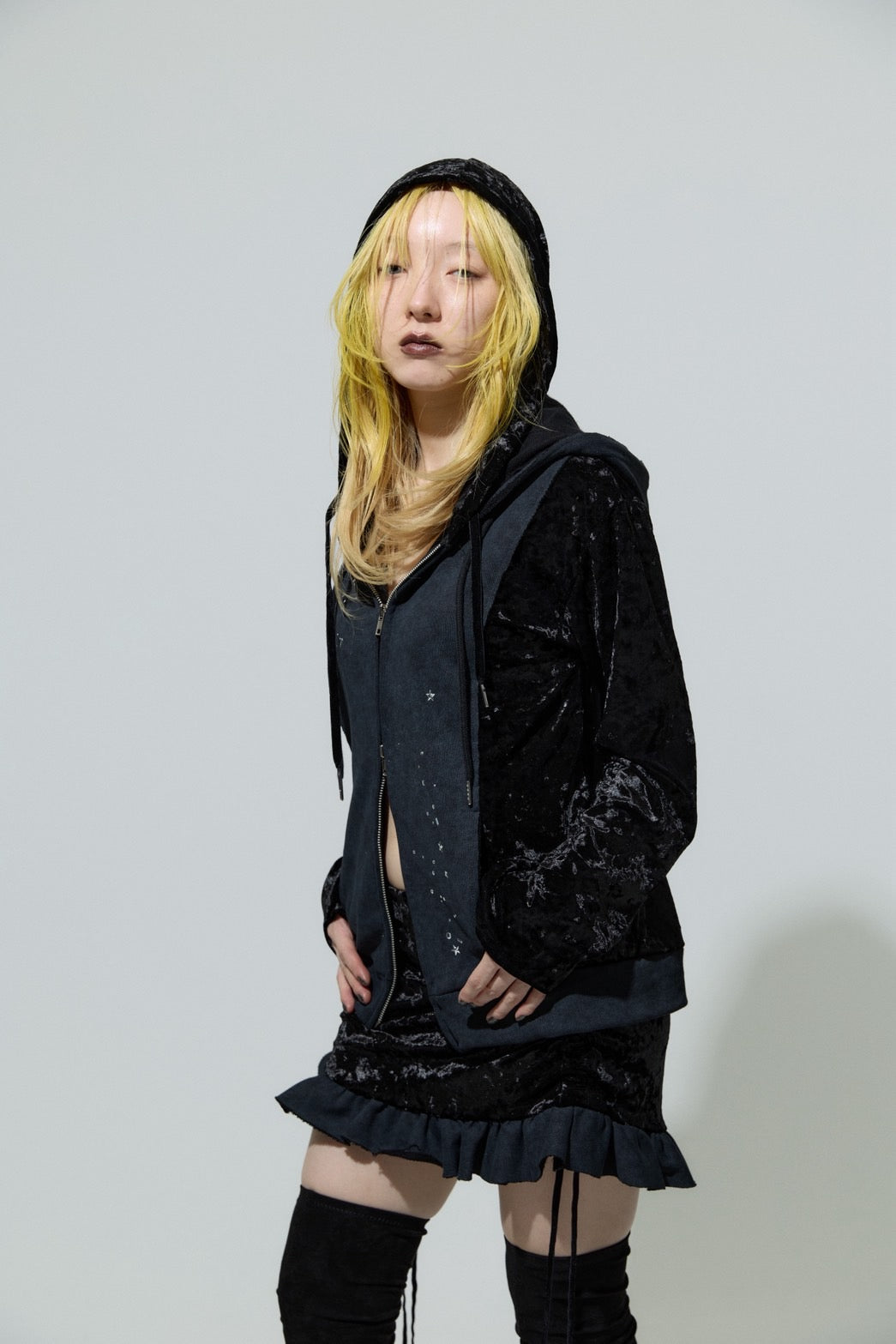 Spark Double Hoodie(Black)