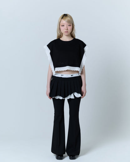Destroyed Flare Trousers (Black)