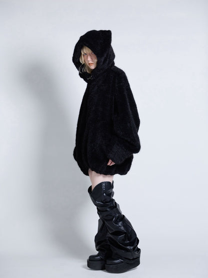 Curve Leather Leg Cover(Black)