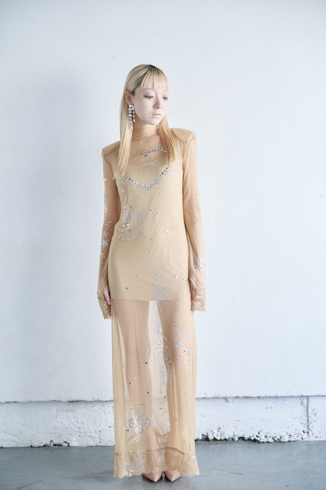 Metallic Sparkle Skin Dress(Beige)