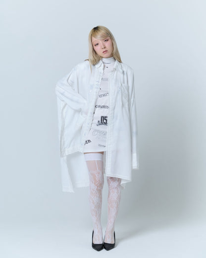 Handkerchief Shirt Dress (White)