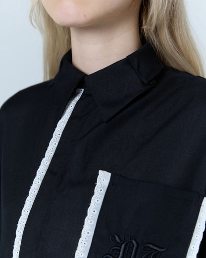 Handkerchief Shirt Dress (Black)