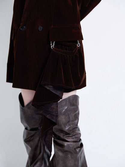 【10月初旬】Velvet Tailored Jacket(Brown）