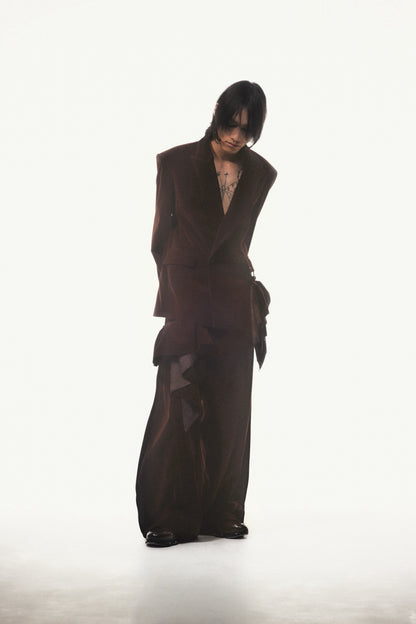 【10月初旬】Velvet Tailored Jacket(Brown）