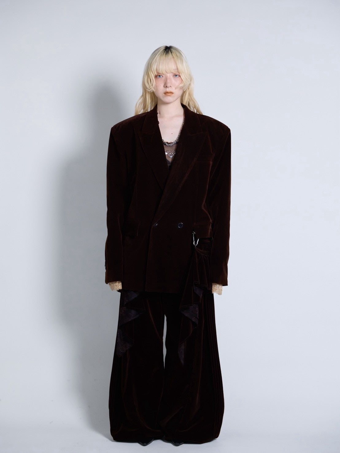 【9月下旬】Velvet Tailored Jacket(Brown）＜店頭予約＞