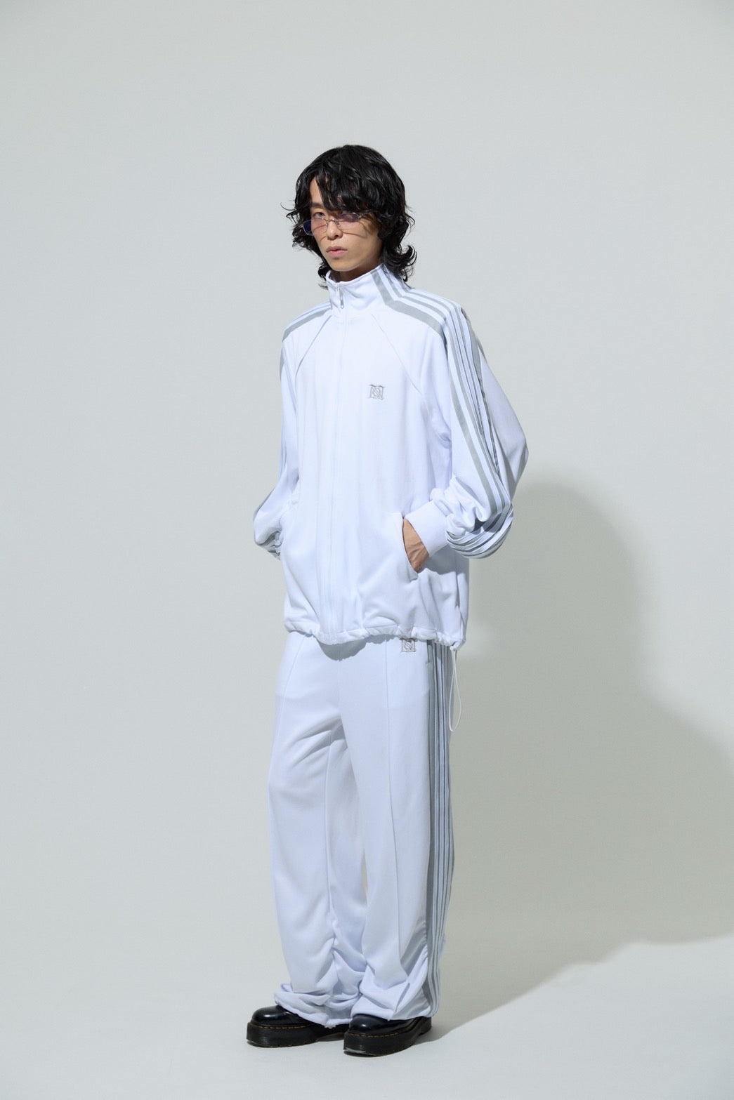 Gathered Track Pants(White)