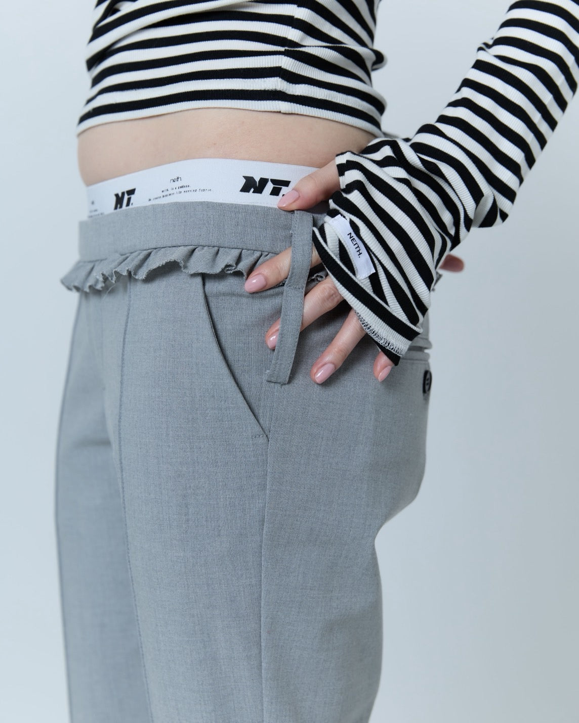 Layered Sabrina Pants (Gray)