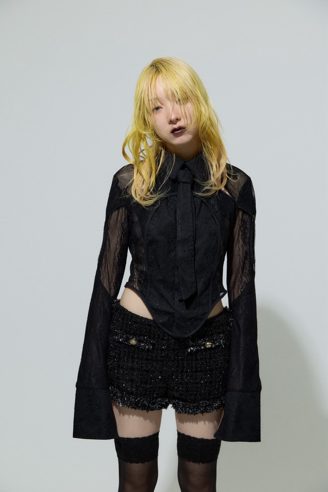 Classic Lace Shirt(Black)