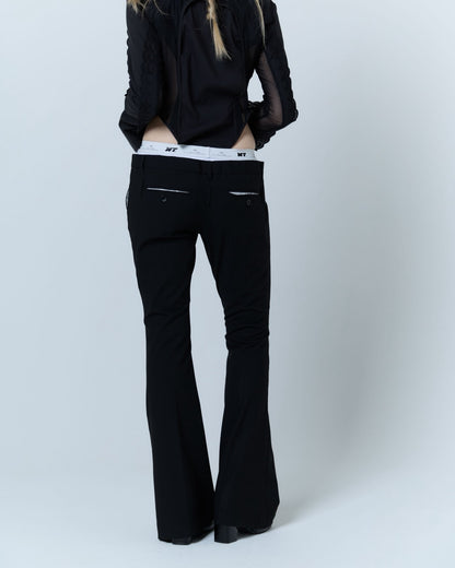 Destroyed Flare Trousers (Black)
