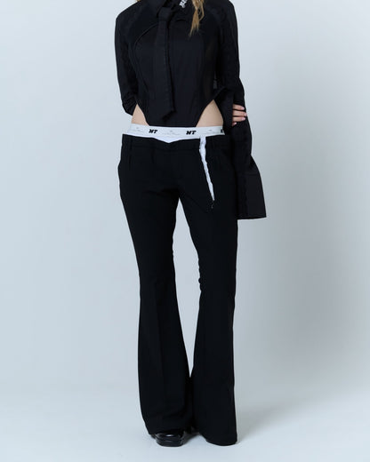 Destroyed Flare Trousers (Black)