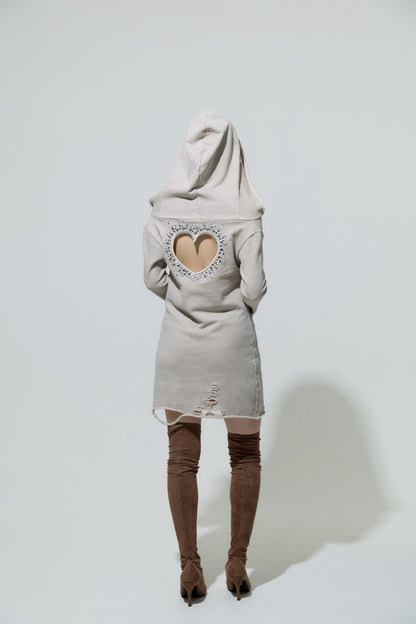 Love Veil Sweat Dress (Beige)